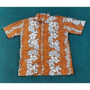 Enesko Jeans Floral Artwork Button Up Shirt Medium L